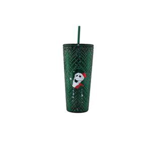 Jack Skellington Green Etched Cup w/ Straw Nightmare Before Christmas by Kcare